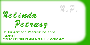 melinda petrusz business card